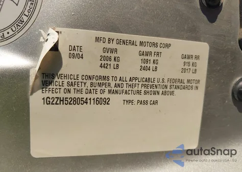 2005 Pontiac G6 Gt from USA, damaged, VIN 1G2ZH528054116092